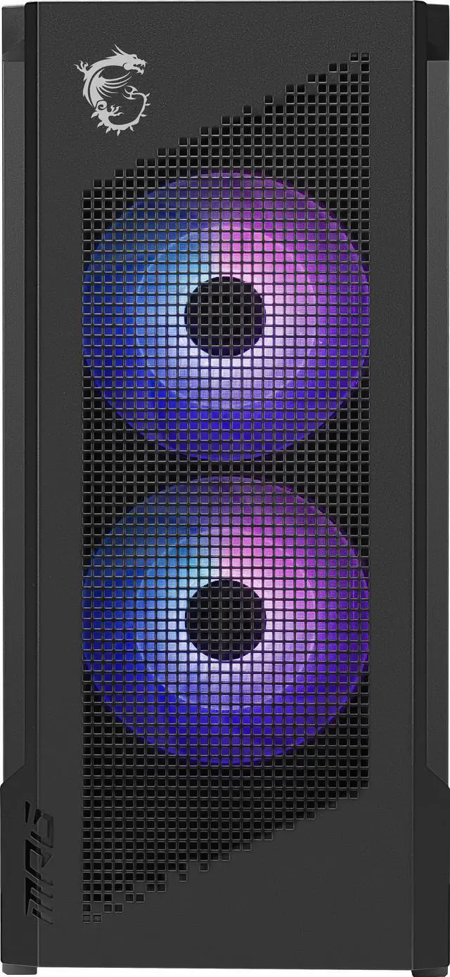 Alt view image 2 of 15 - MSI MPG Velox 300R Airflow PZ - Mid-Tower Gaming PC Case - Tempered Glass Side Panel - 2 x 160 mm Dual Layer Blades Fans - Liquid Cooling Support up to 360mm Radiator - Mesh Panel for Airflow