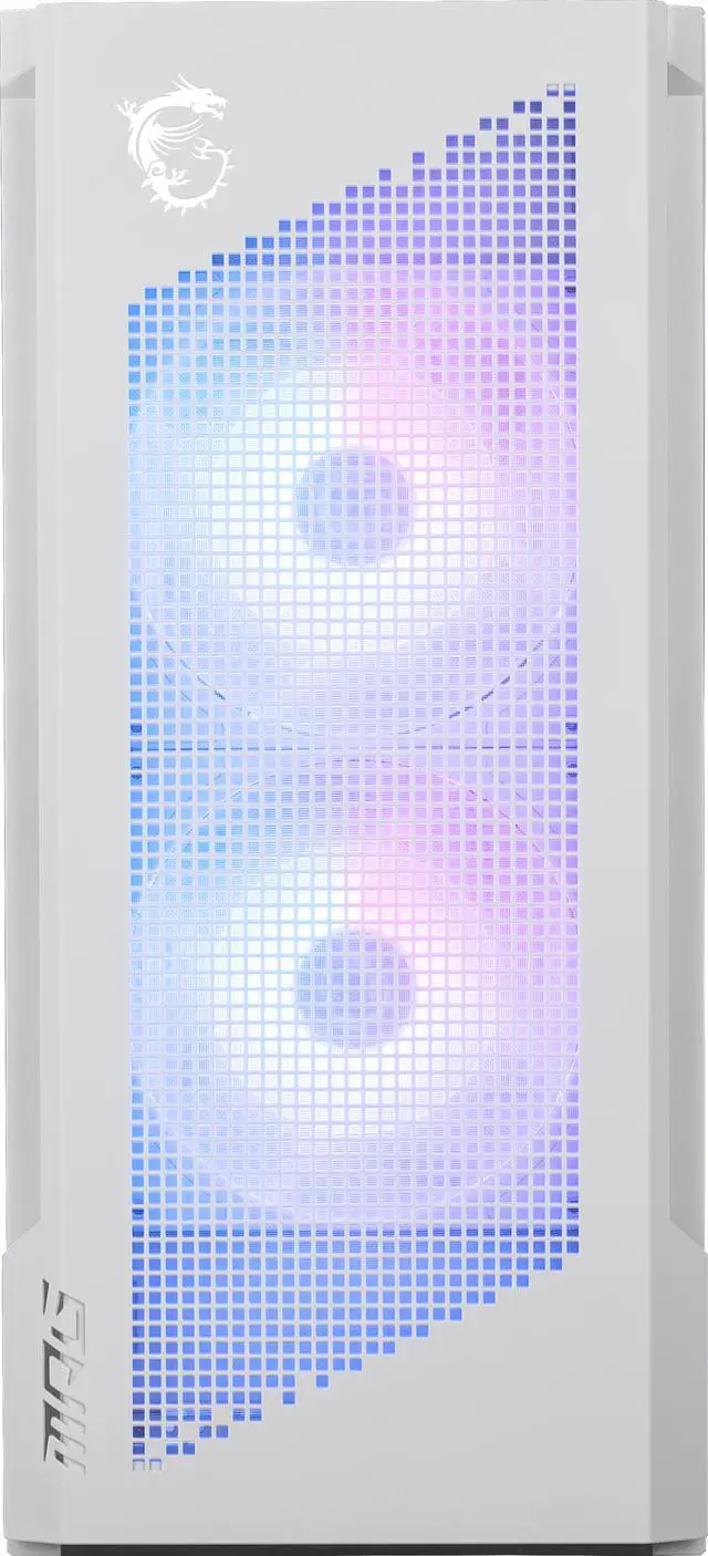 Alt view image 3 of 16 - MSI MPG Velox 300R Airflow PZ White - Mid-Tower Gaming PC Case - Tempered Glass Side Panel - 2 x 160 mm Dual Layer Blades Fans - Liquid Cooling Support up to 360mm Radiator - Mesh Panel for Airflow