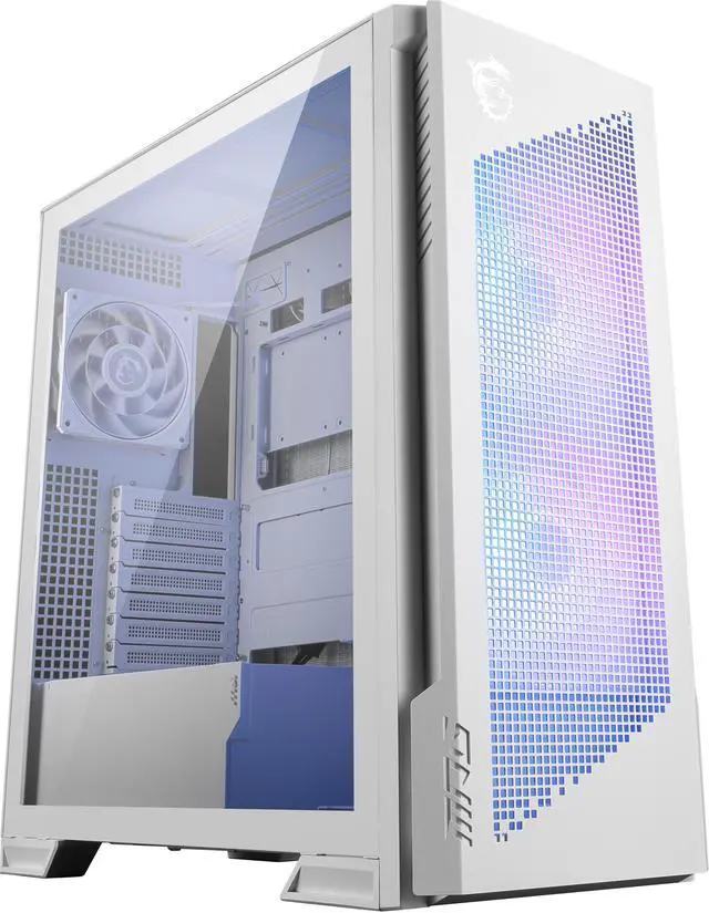 Main image of MSI MPG Velox 300R Airflow PZ White - Mid-Tower Gaming PC Case - Tempered Glass Side Panel - 2 x 160 mm Dual Layer Blades Fans - Liquid Cooling Support up to 360mm Radiator - Mesh Panel for Airflow