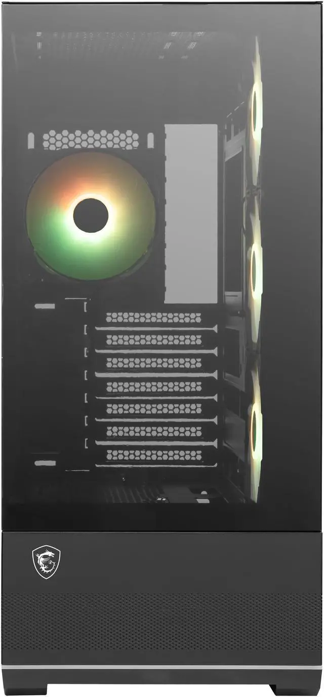 Alt view image 6 of 17 - MSI MAG PANO 110R PZ - Mid-Tower Gaming PC Case - Tempered Glass Side Panel - 4 x 120mm ARGB Fans - Liquid Cooling Support up to 360mm Radiator - Mesh Panel for Optimized Airflow