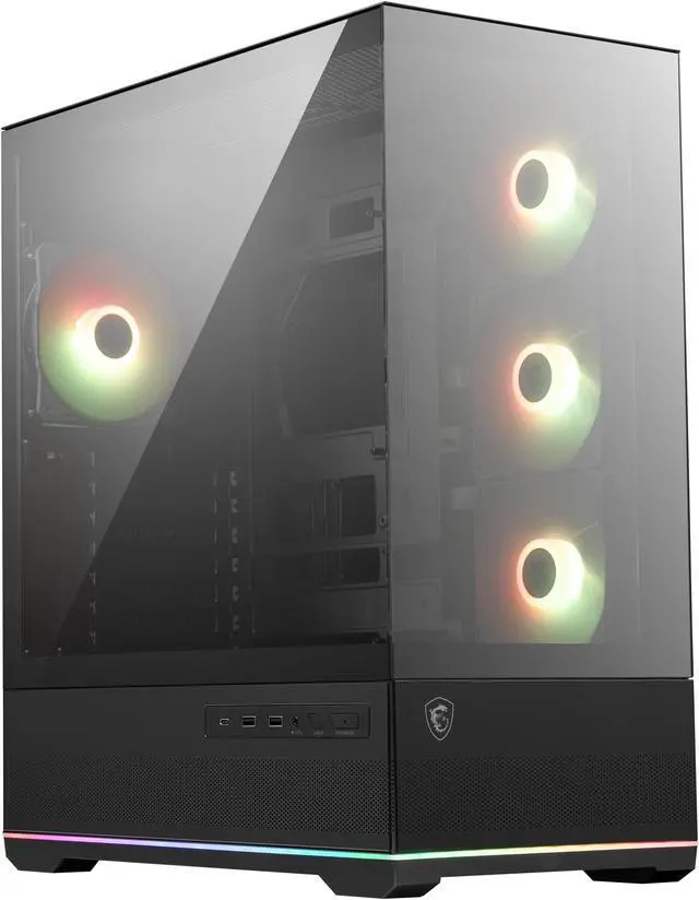 Alt view image 4 of 17 - MSI MAG PANO 110R PZ - Mid-Tower Gaming PC Case - Tempered Glass Side Panel - 4 x 120mm ARGB Fans - Liquid Cooling Support up to 360mm Radiator - Mesh Panel for Optimized Airflow