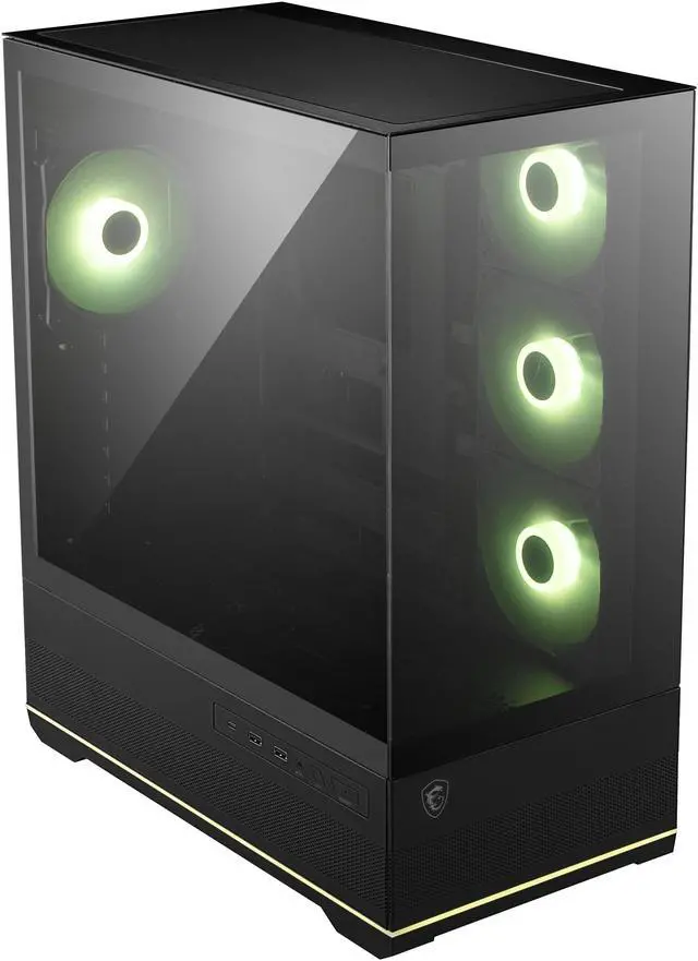 Alt view image 10 of 17 - MSI MAG PANO 110R PZ - Mid-Tower Gaming PC Case - Tempered Glass Side Panel - 4 x 120mm ARGB Fans - Liquid Cooling Support up to 360mm Radiator - Mesh Panel for Optimized Airflow