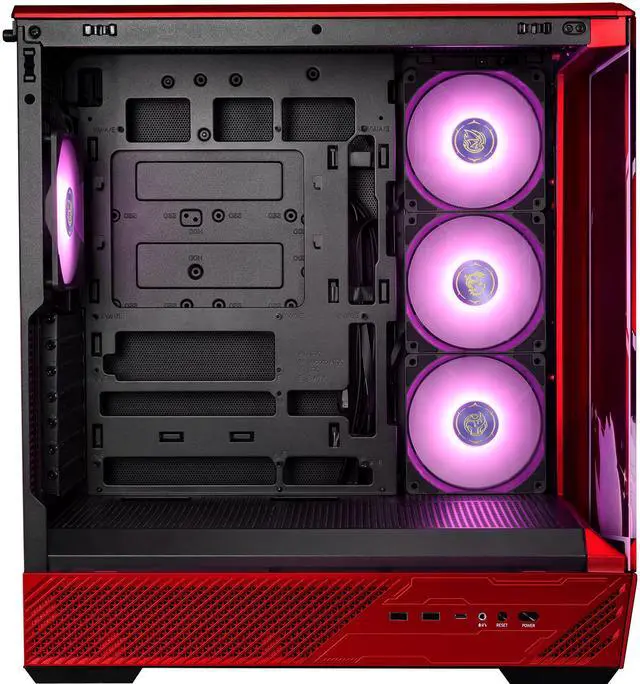 Alt view image 6 of 14 - MSI PANO 130R MLG EDITION - ATX Mid-Tower Gaming PC Case - 270-degree Tempered Glass Panel - Liquid Cooling Support up to 360mm Radiator - Pre-Installed 4x ARGB Fans