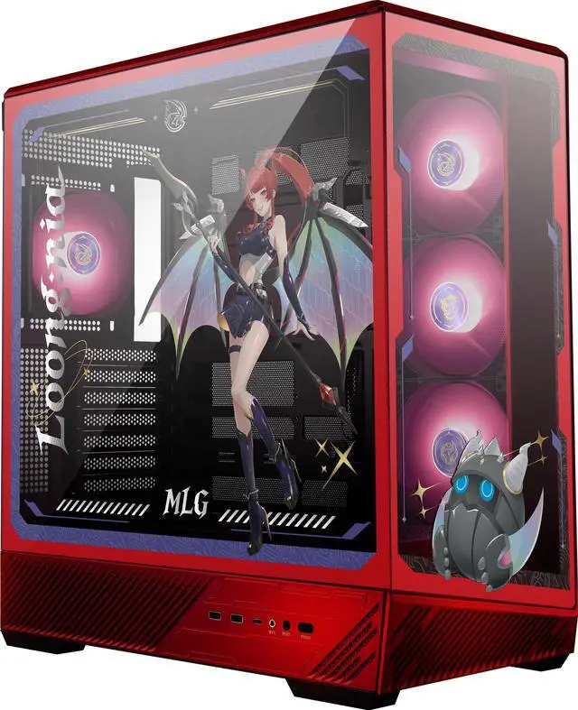 Main image of MSI PANO 130R MLG EDITION - ATX Mid-Tower Gaming PC Case - 270-degree Tempered Glass Panel - Liquid Cooling Support up to 360mm Radiator - Pre-Installed 4x ARGB Fans