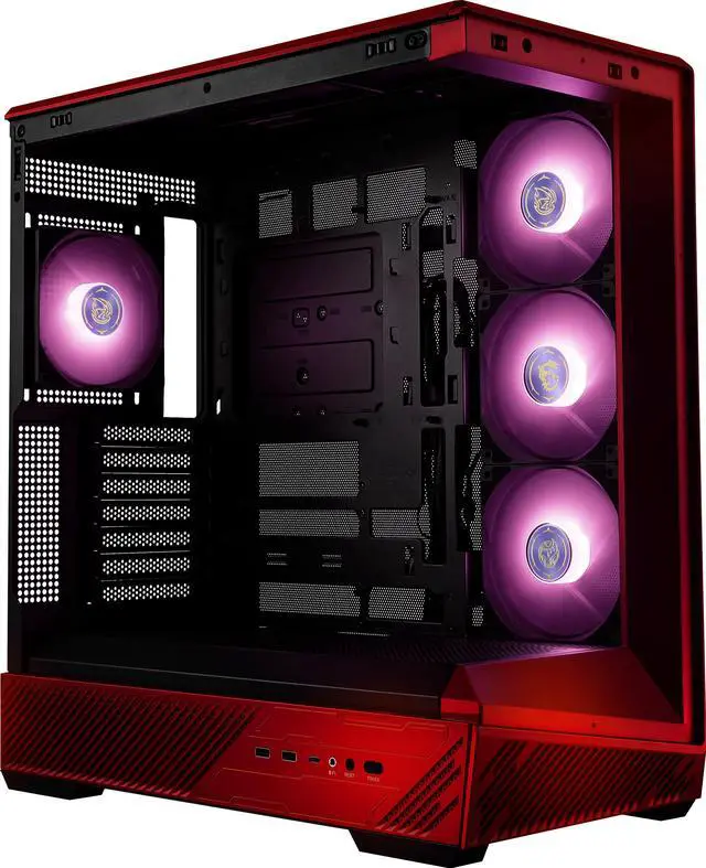 Alt view image 7 of 14 - MSI PANO 130R MLG EDITION - ATX Mid-Tower Gaming PC Case - 270-degree Tempered Glass Panel - Liquid Cooling Support up to 360mm Radiator - Pre-Installed 4x ARGB Fans