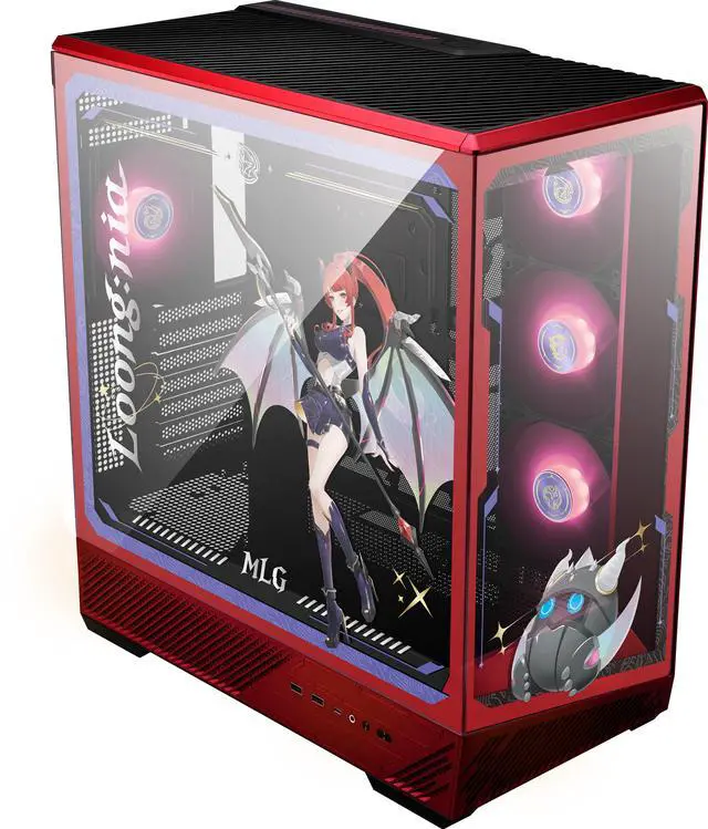 Alt view image 2 of 14 - MSI PANO 130R MLG EDITION - ATX Mid-Tower Gaming PC Case - 270-degree Tempered Glass Panel - Liquid Cooling Support up to 360mm Radiator - Pre-Installed 4x ARGB Fans