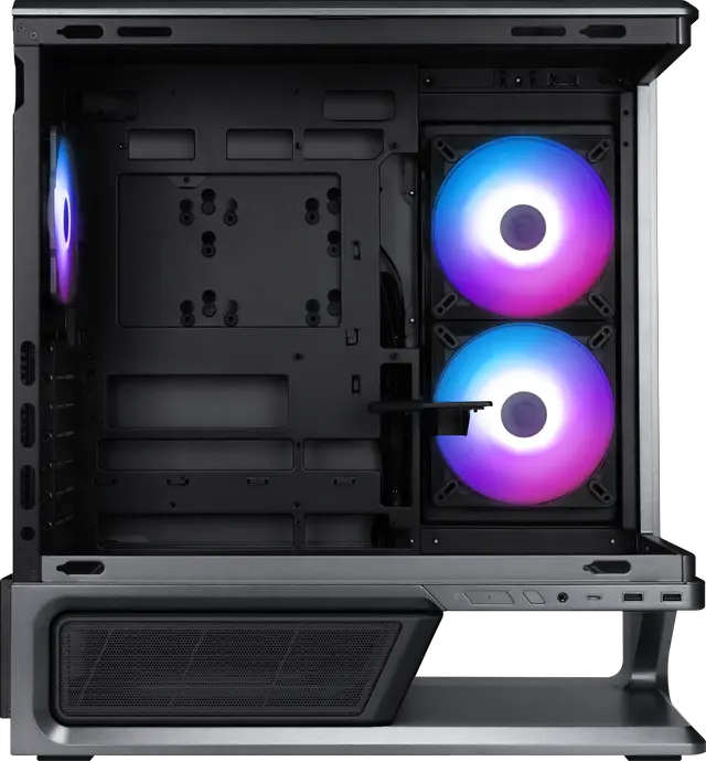 Alt view image 5 of 16 - MSI MPG VIXTA 300R PZ Mid-Tower ATX Gaming PC Case - Floating Base Design, L-Shaped Curved Glass, 3 Pre-Installed ARGB Fans, 360mm Radiator Support, GPUs up to 420mm - Black