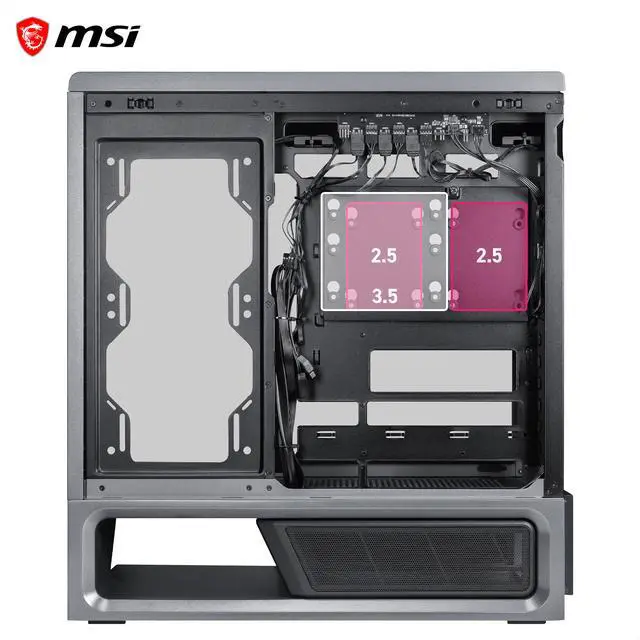 Alt view image 13 of 16 - MSI MPG VIXTA 300R PZ Mid-Tower ATX Gaming PC Case - Floating Base Design, L-Shaped Curved Glass, 3 Pre-Installed ARGB Fans, 360mm Radiator Support, GPUs up to 420mm - Black