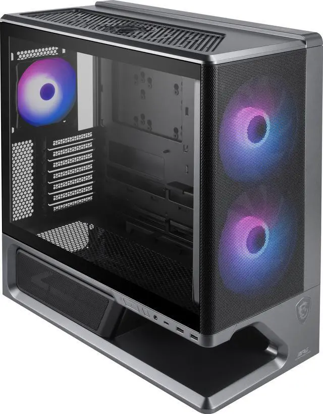 Main image of MSI MPG VIXTA 300R AIRFLOW PZ Mid-Tower ATX Gaming PC Case - Floating Base Design, Mesh Front Panel, Dual 160mm Fans, 360mm Radiator Support, GPUs up to 420mm - Black