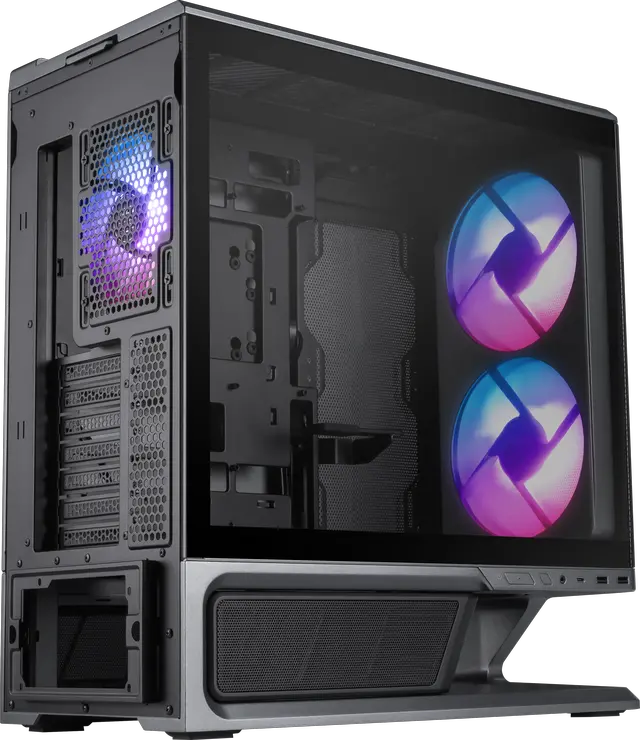 Alt view image 3 of 6 - MSI MPG VIXTA 300R AIRFLOW PZ Mid-Tower ATX Gaming PC Case - Floating Base Design, Mesh Front Panel, Dual 160mm Fans, 360mm Radiator Support, GPUs up to 420mm - Black