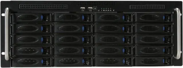 Alt view image 2 of 7 - Habey ESC-4201C Steel 4U Rackmount Server Chassis w/ 20 x 3.5" Hot-swap SAS/SATA HDD Bays