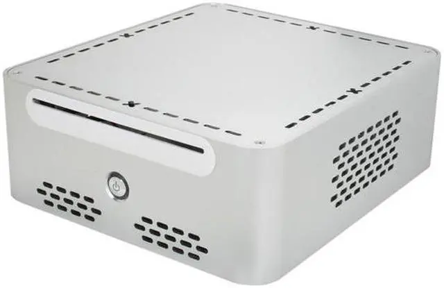 Main image of Habey EMC-800S Silver Heavy duty 3mm aluminum Slim Mini-ITX HTPC/NAS/Server Chassis 120W Internal Power Supply, 60W External AC Power Adapter - OEM