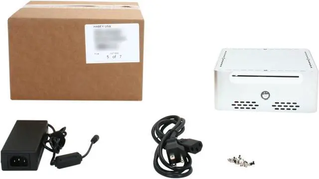 Alt view image 5 of 5 - Habey EMC-800S Silver Heavy duty 3mm aluminum Slim Mini-ITX HTPC/NAS/Server Chassis 120W Internal Power Supply, 60W External AC Power Adapter - OEM