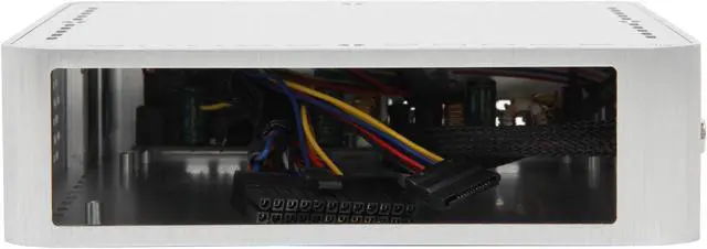 Alt view image 4 of 5 - Habey EMC-600SL Silver Heavy duty 3mm aluminum; aluminum brushed texture surface Mini-ITX Chassis Super-slim Mini ITX Aluminum HTPC/NAS/Server PC Case 12V DC 120W ATX power supply with 12V 5A power adapter, 20+4 - OEM