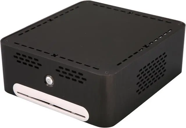 Main image of Habey EMC-800BL Black Heavy duty 3mm aluminum: aluminum brushed texture surface Slim Mini ITX Aluminum HTPC/NAS/Server PC Case 12V DC 120W ATX power supply with 12V 5A power adapter, 20+4 - OEM