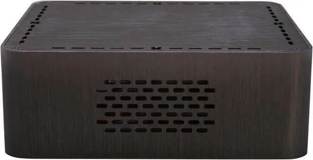 Alt view image 3 of 5 - Habey EMC-800BL Black Heavy duty 3mm aluminum: aluminum brushed texture surface Slim Mini ITX Aluminum HTPC/NAS/Server PC Case 12V DC 120W ATX power supply with 12V 5A power adapter, 20+4 - OEM