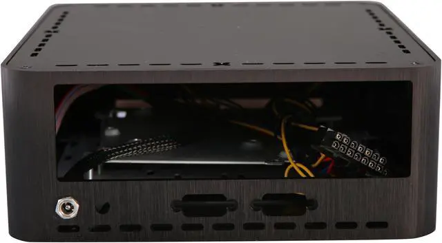 Alt view image 4 of 5 - Habey EMC-800BL Black Heavy duty 3mm aluminum: aluminum brushed texture surface Slim Mini ITX Aluminum HTPC/NAS/Server PC Case 12V DC 120W ATX power supply with 12V 5A power adapter, 20+4 - OEM