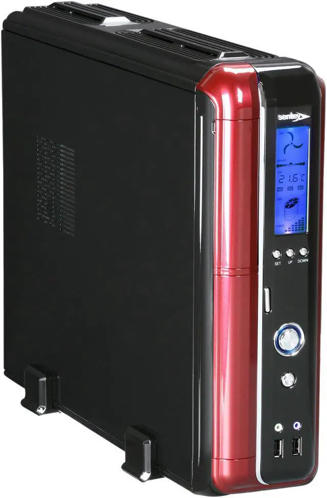 Main image of Sentey Slim 2422 Slim Flex Case w/Power Supply	LCD DISPLAY SECC 0.7mm 2x USB/1x Fan/Micro ATX-ITX