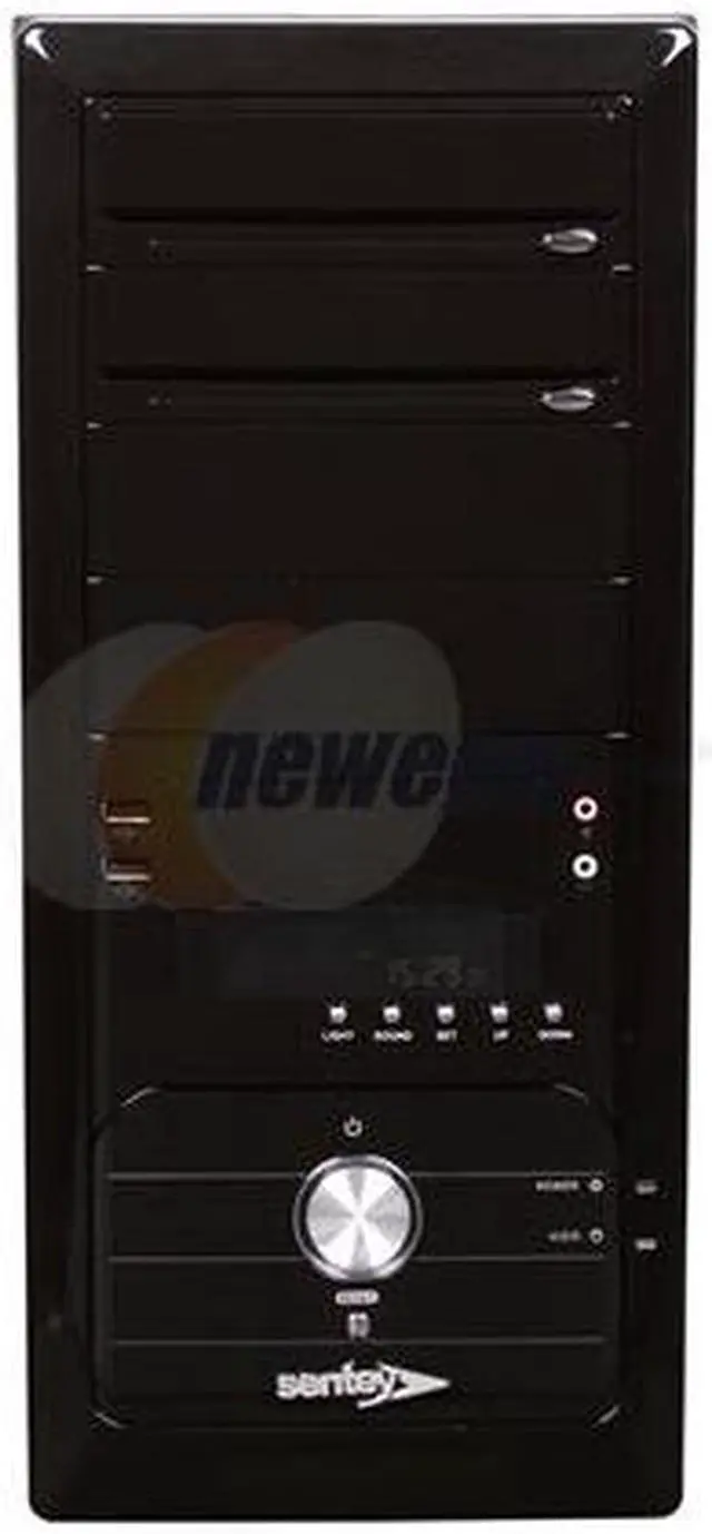 Alt view image 2 of 9 - Sentey Deluxe Series DS1-4246 Mid Tower Case 300w 4x Fan (2 x 80mm - 2 x 120mm)/ 2 x USB / Piano Black Paint / ATX- MATX / LCD PANEL / Screwless