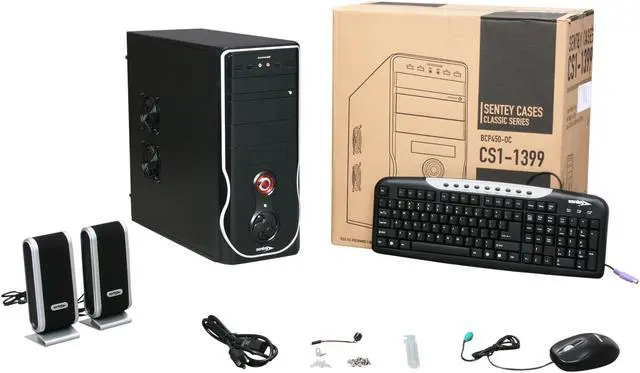 Alt view image 10 of 10 - SENTEY Classic 1399 Mid Tower w/PSU+Kbrd/Mouse/Spkr SECC .7mm 4x USB/ Card Reader SD-MMC/ATX-MATX