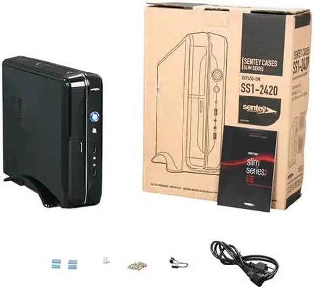 Alt view image 9 of 9 - Sentey Slim 2420 Slim Flex Case w/ Power Supply SECC .7mm 2x USB/1x Fan/Micro ATX-ITX