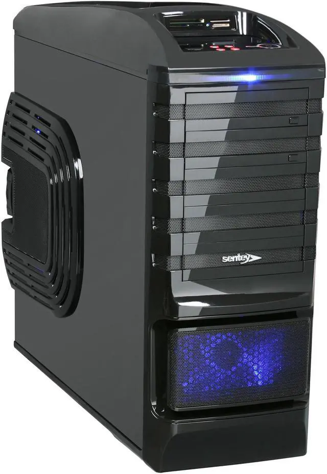 Main image of Sentey Burton Extreme Division Tower Case 6x Fan LED/ 4 x USB / Multi Card Reader / 4 x Fan Control / E-SATA / 6 x Removable Aluminum Bays / Screwless