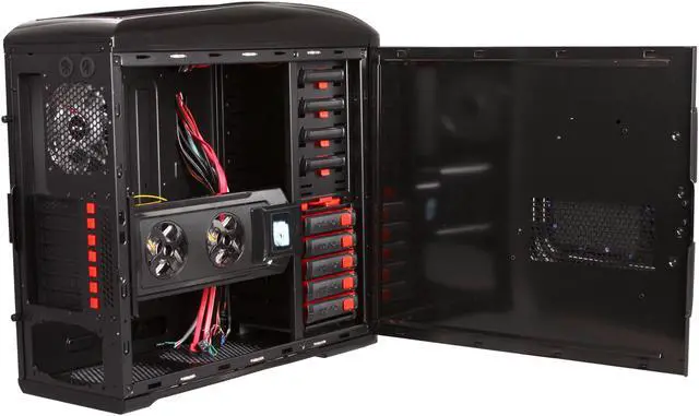 Alt view image 5 of 10 - Sentey Extreme Division GS-6500B Burton Blue Tower Case 6x Fan LED/ 4 x USB / Multi Card Reader / 4 x Fan Control / E-SATA / 6 x Removable Aluminum Bays / Screwless