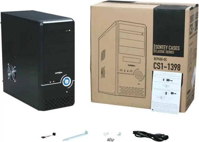 Alt view image 9 of 9 - Sentey Classic Series CS1-1398 Mid Tower Computer Case	w/ Power Supply, SECC 0.5mm / 2x USB / 80mm Fan, ATX / MICRO ATX / ITX