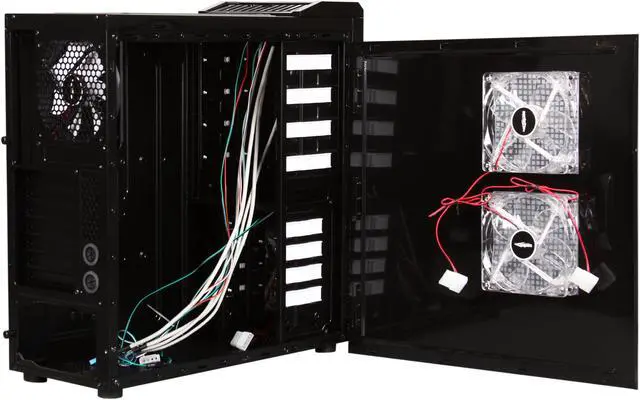 Alt view image 5 of 11 - Sentey Black Box Series BX2-4292 v2.1 Mid Tower Computer 	Case / HD Audio / SECC 0.7mm / 4x USB /E-Sata / 4x 120mm Fans (+ 3 Optional) / HD CAGE / ATX-MATX-ITX
