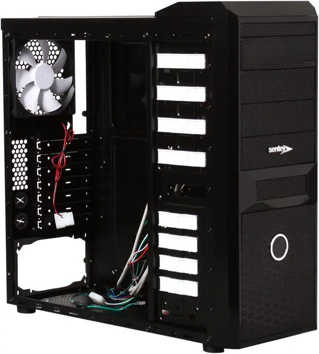 Alt view image 7 of 11 - Sentey Black Box Series BX2-4292 v2.1 Mid Tower Computer 	Case / HD Audio / SECC 0.7mm / 4x USB /E-Sata / 4x 120mm Fans (+ 3 Optional) / HD CAGE / ATX-MATX-ITX
