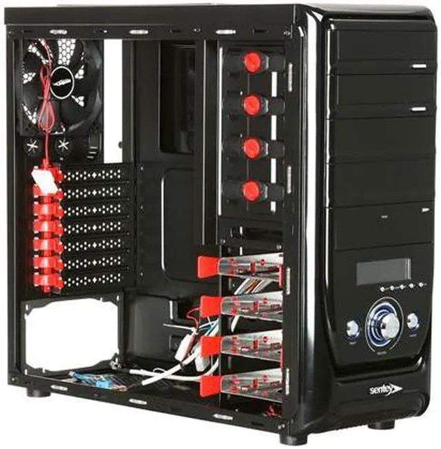 Alt view image 7 of 9 - Sentey Black Box Series BX1-4237 v2.2 Black SECC 0.7mm / Plastic ATX Mid Tower Computer Case