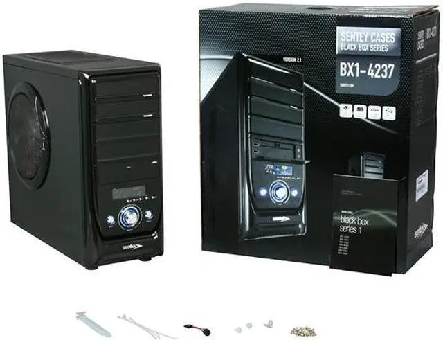 Alt view image 9 of 9 - Sentey Black Box Series BX1-4237 v2.2 Black SECC 0.7mm / Plastic ATX Mid Tower Computer Case