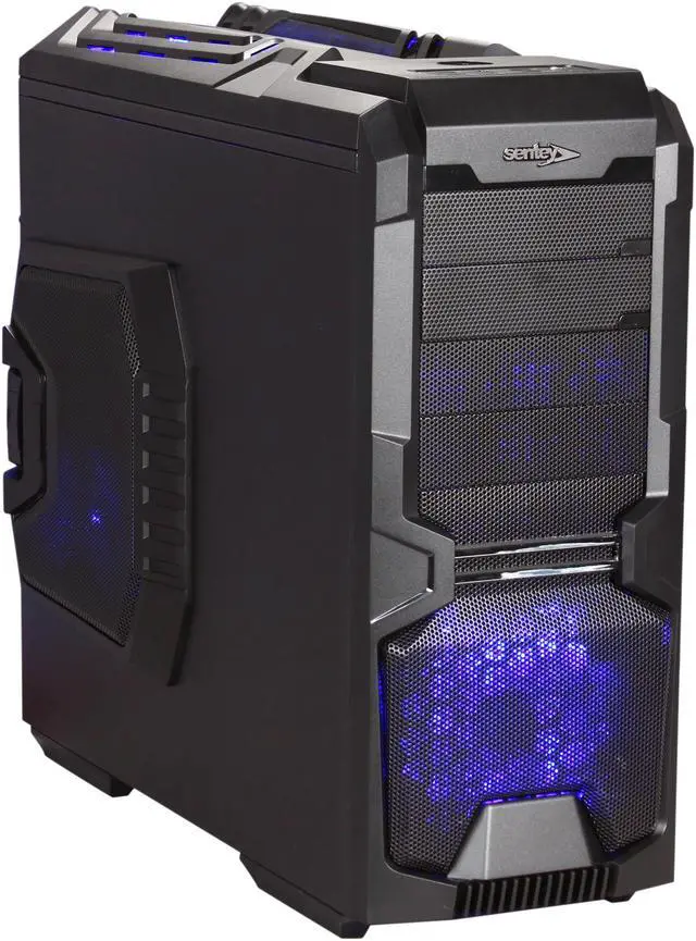 Main image of Sentey Extreme Division GS-6600 Wolf Black 1mm SECC ATX Full Tower Computer Case with 2 x USB 3.0, 6 x LED Fans Included, Tool-Less
