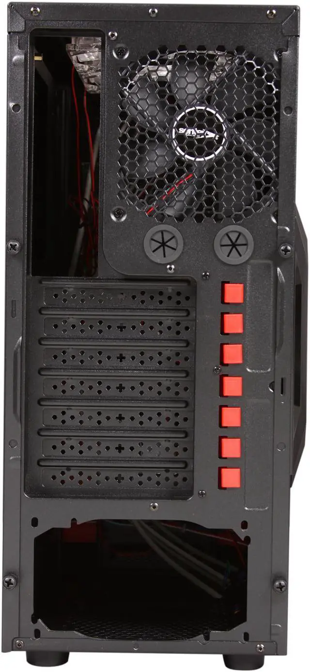 Alt view image 9 of 10 - Sentey Extreme Division GS-6050 Halcon Black SECC ATX Mid Tower Computer Case with Removable Aluminum 3.5" Drive Tray, 180mm Fan Included, Tool-Less