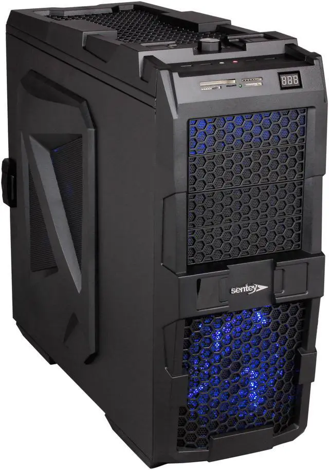 Main image of Sentey Extreme Division GS-6700 Spider Plus Black 1mm SECC ATX Full Tower Computer Case, 1 x USB 3.0, 5 x LED Fans Included, Tool-Less, LED Temperature Display
