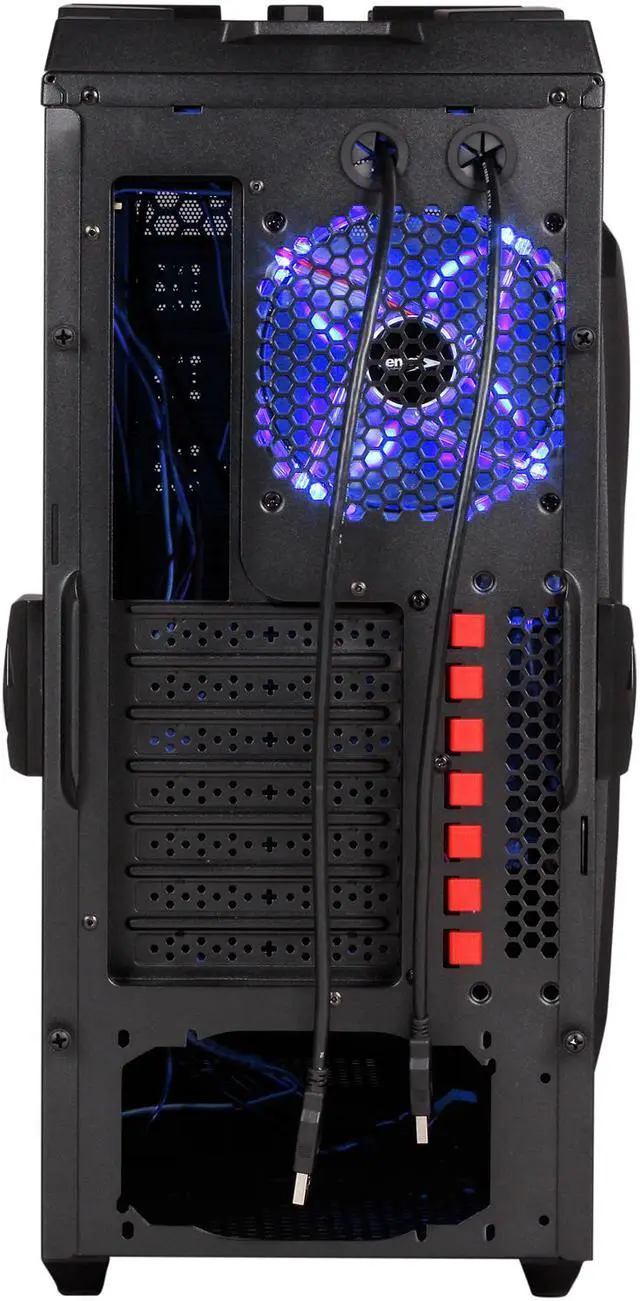 Alt view image 9 of 10 - Sentey Extreme Division GS-6700 Spider Plus Black 1mm SECC ATX Full Tower Computer Case, 1 x USB 3.0, 5 x LED Fans Included, Tool-Less, LED Temperature Display