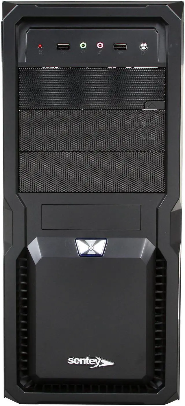 Alt view image 2 of 9 - Sentey Eagle Extreme Division Tower Case - 1 x 120mm Fan Cooler / HD Audio / 2 x USB 2.0 / Removable Aluminum HDD-SSD Tray / Screwless
