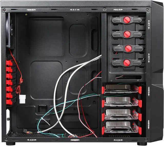 Alt view image 6 of 9 - Sentey Eagle Extreme Division Tower Case - 1 x 120mm Fan Cooler / HD Audio / 2 x USB 2.0 / Removable Aluminum HDD-SSD Tray / Screwless