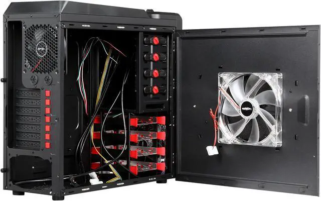 Alt view image 5 of 10 - Sentey Extreme Division GS-6060 Plus Sandy Matte Black SECC / Plastic ATX Mid Tower Computer Case