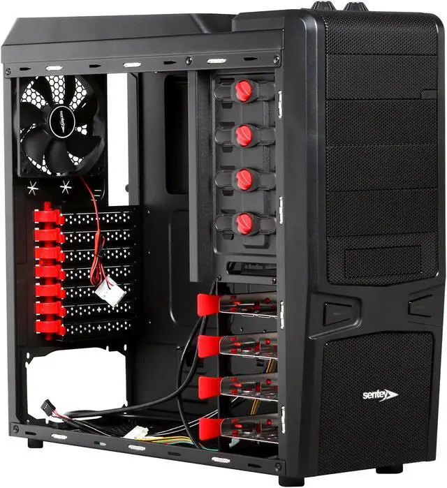 Alt view image 7 of 10 - Sentey Extreme Division GS-6060 Plus Sandy Matte Black SECC / Plastic ATX Mid Tower Computer Case