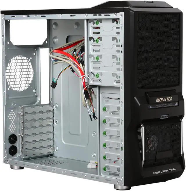 Alt view image 7 of 10 - Pixxo CG-8402 Black SECC 0.6mm ATX Mid Tower Computer Gaming Case