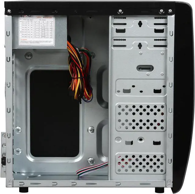 Alt view image 6 of 9 - Pixxo CM-8319HG Black Micro ATX Mid Tower Computer Case 400W Power Supply