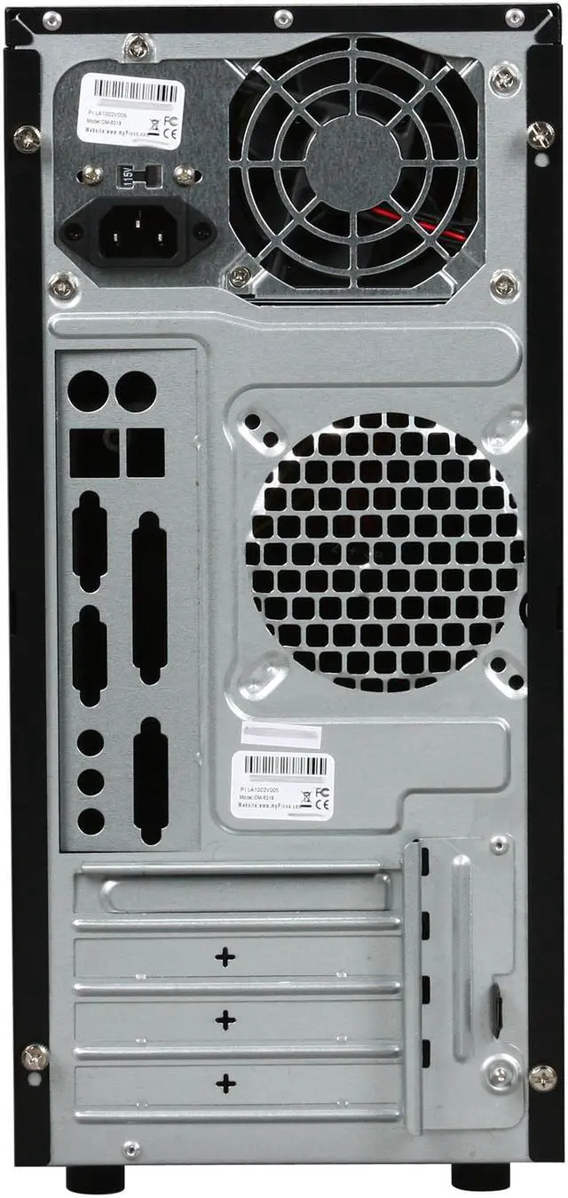 Alt view image 8 of 9 - Pixxo CM-8319HG Black Micro ATX Mid Tower Computer Case 400W Power Supply
