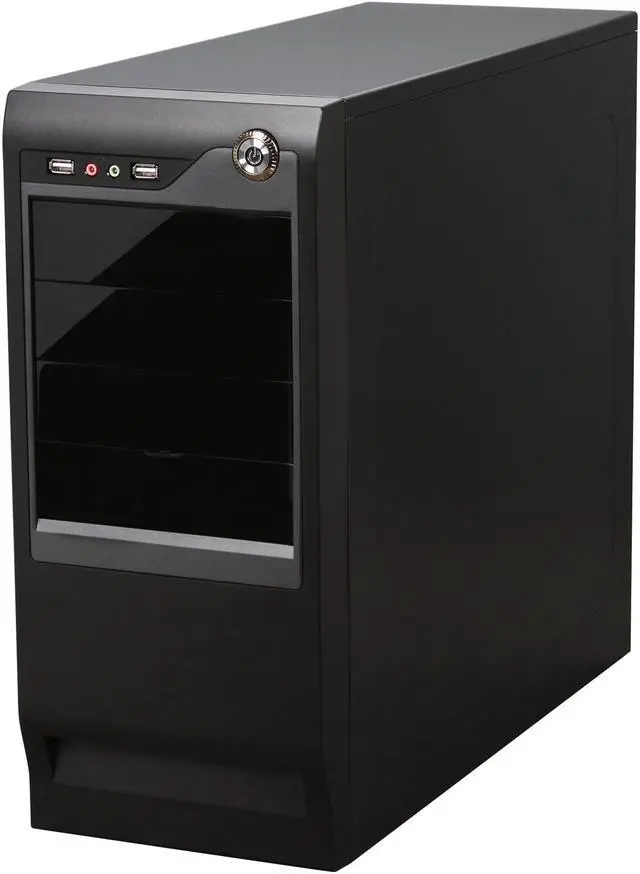 Alt view image 3 of 9 - Pixxo CX-5C59 Black ATX Mid Tower Computer Case 500W Power Supply