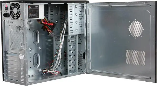 Alt view image 5 of 9 - Pixxo CX-5C59 Black ATX Mid Tower Computer Case 500W Power Supply