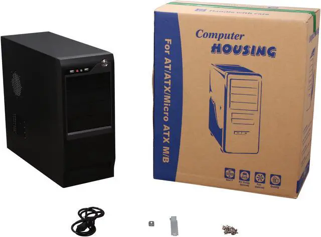 Alt view image 9 of 9 - Pixxo CX-5C59 Black ATX Mid Tower Computer Case 500W Power Supply