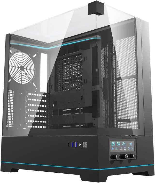 Main image of darkFlash DY450 Black Steel / Tempered Glass ATX Black chassis ,0.8mm SPCC Case