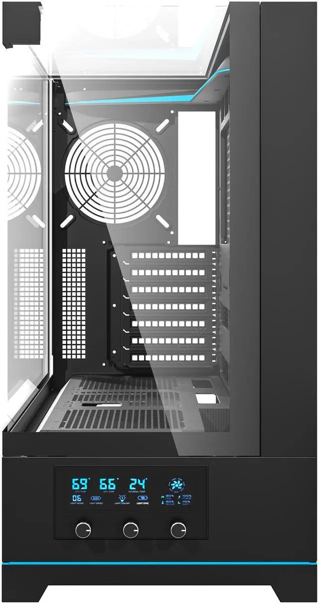 Alt view image 3 of 13 - darkFlash DY450 Black Steel / Tempered Glass ATX Black chassis ,0.8mm SPCC Case