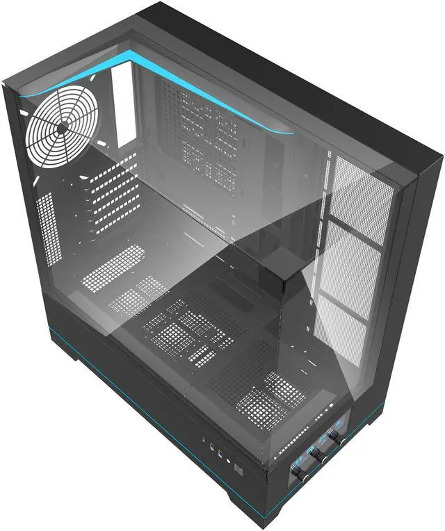 Alt view image 6 of 13 - darkFlash DY450 Black Steel / Tempered Glass ATX Black chassis ,0.8mm SPCC Case