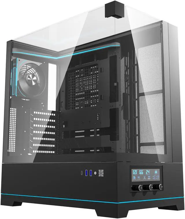 Alt view image 11 of 13 - darkFlash DY450 Black Steel / Tempered Glass ATX Black chassis ,0.8mm SPCC Case